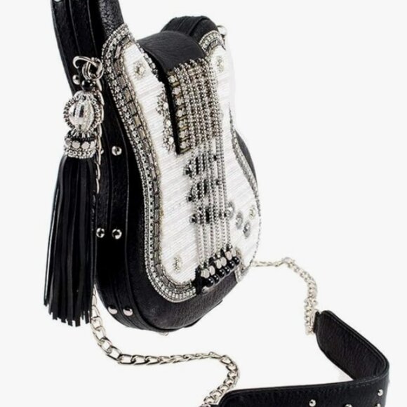 Mary Frances Greatest Hits Beaded Guitar Handbag – Music-Themed Crossbody Bag - Picture 3 of 3
